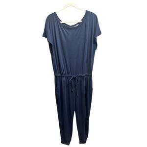PRETTYGARDEN Dark Navy Blue Jogger Jumper Cinched Waistline Drawstring SIZE XL